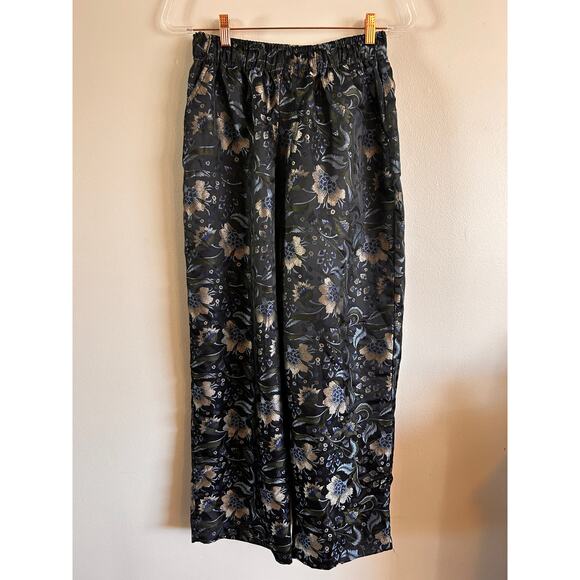 Urban Outfitters Shiny Floral Elastic Waist Pants- silky feel Medium - Picture 5 of 7